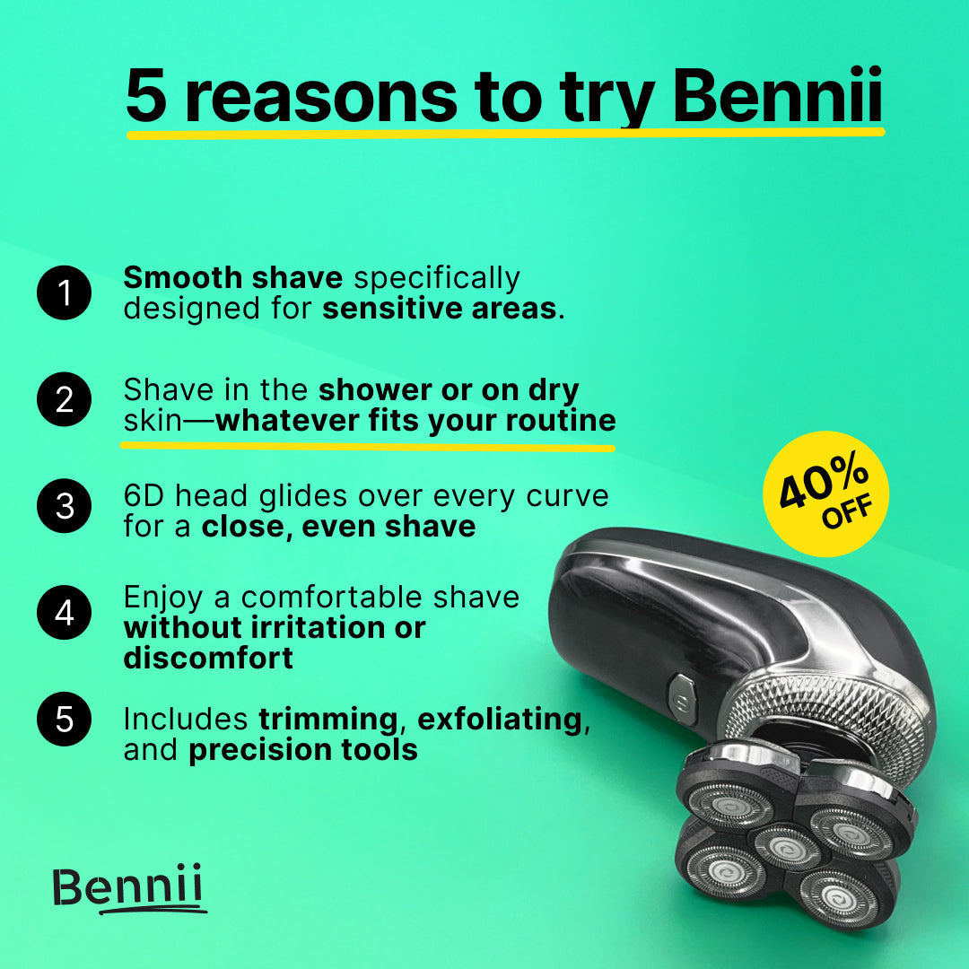 Il Bennii™ Shaver Pro: Preparazione Facile e Liscia per il Fondo per Uomini Gay